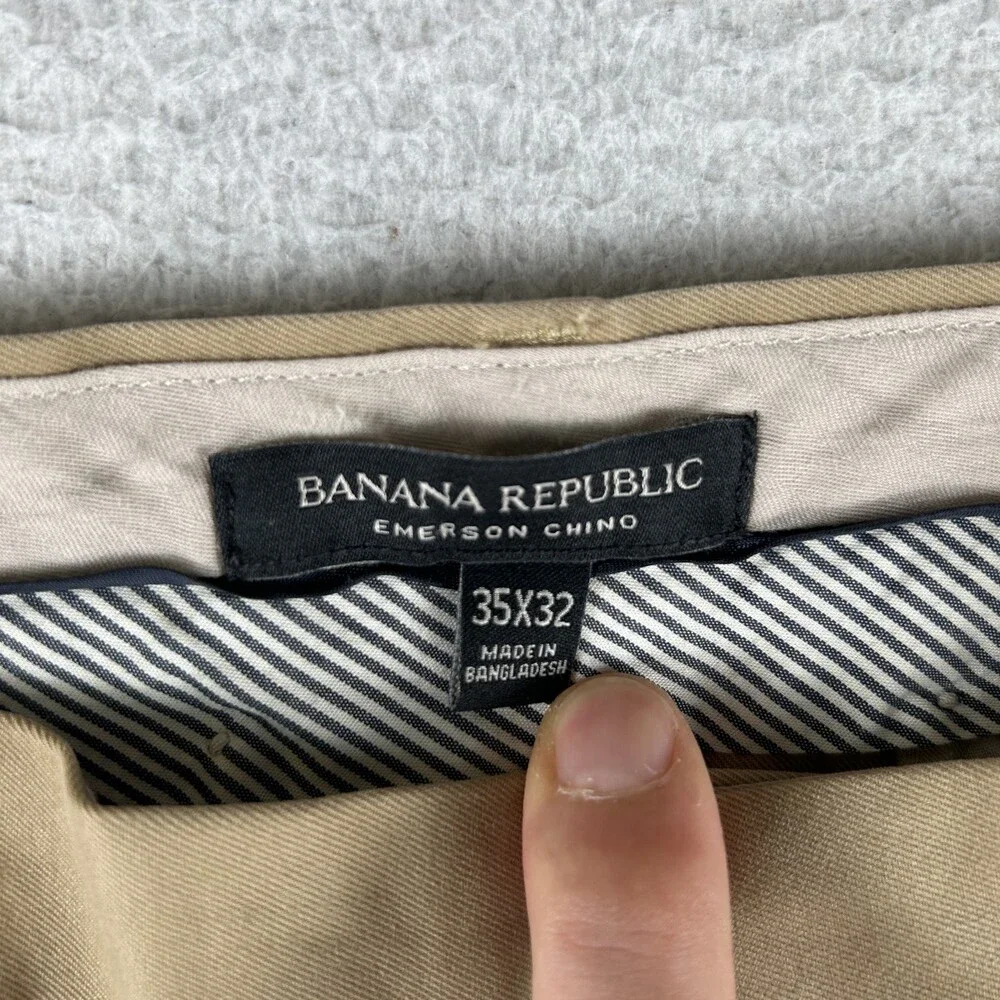 Banana Republic Pants Mens 35x32 Emerson Chino Classic Fit Flat Front